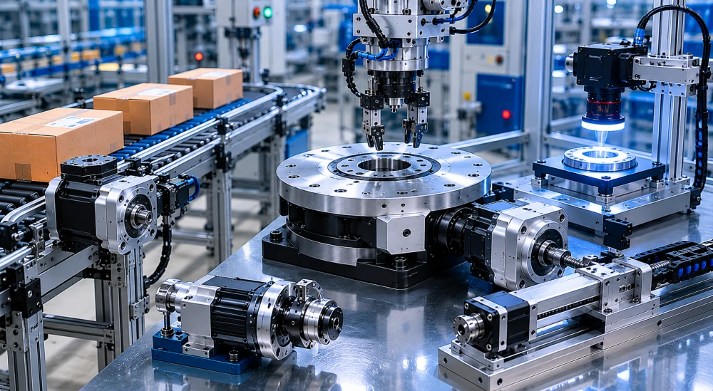 gearbox drive for conveyor rotary indexing and inspection systems